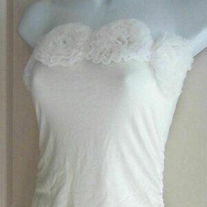 MITTO to the World off white strapless tight ruched mini dress S